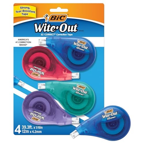 BIC Wite-Out EZ Correct Correction Tape 4-Count Deal