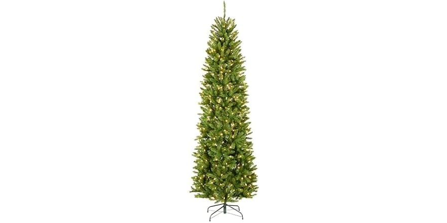 National Tree Company 7.5ft Pre-Lit Kingswood Fir Slim Christmas Tree
