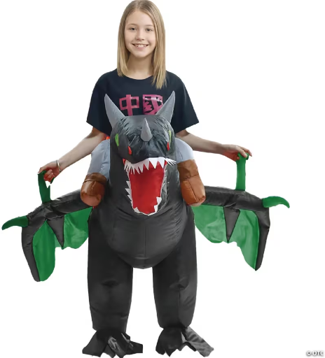 Kids Inflatable Dragon Ride On Costume