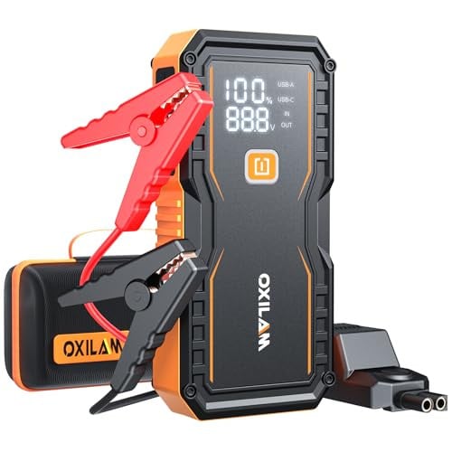 OXILAM Jump Starter 6000A for All Gas/12L Diesel Deal