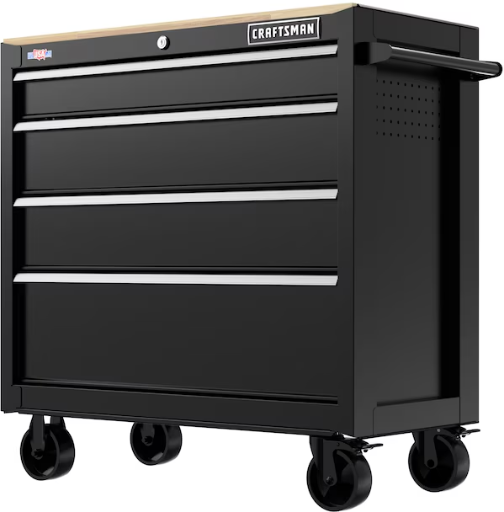 CRAFTSMAN 40.3-in L x 36.5-in H 4-Drawers Rolling Black Wood Portable Work Bench