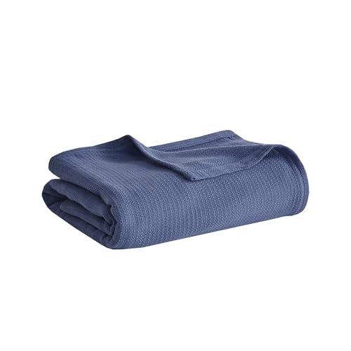 Madison Park Freshspun Basketweave Twin 100% Cotton Blanket 66x90" Deal