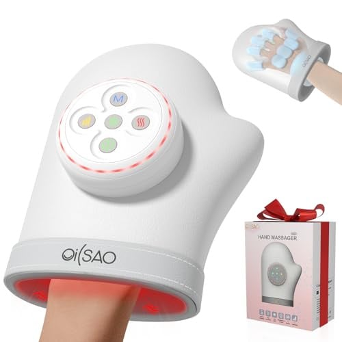 OILSAO Hand Massager w/ Heat & Compression w/ 3 Heat Levels