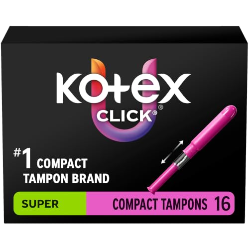 U by Kotex Click Compact Super Tampons, 128 Count (8 Packs of 16) Deal
