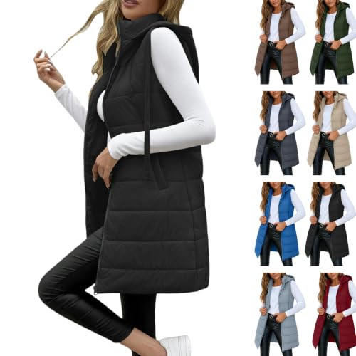 Womens Long Puffer Vest Lightweight Deal