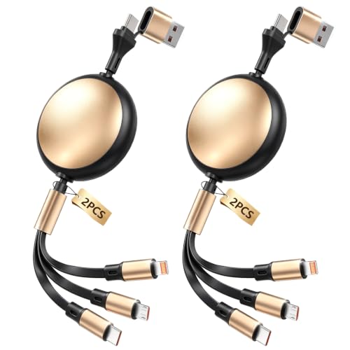 MPATIBY 2-Count 3.6' 3-in-1 Retractable Charging Cables w/ USB-C, Lightning & Micro-USB Deal