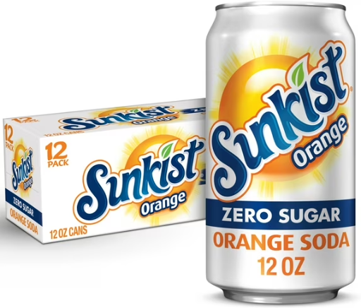 Sunkist Zero Sugar Orange Soda Cans 12-Pack