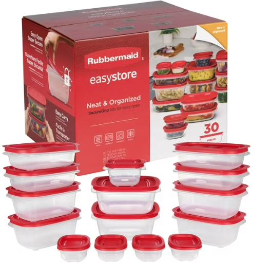Rubbermaid EasyStore Food Storage Container Set w/ Lids 30-Piece Deal