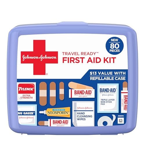 BAND-AID Brand Travel Ready Portable Emergency First Aid Kit 80 Pieces Deal