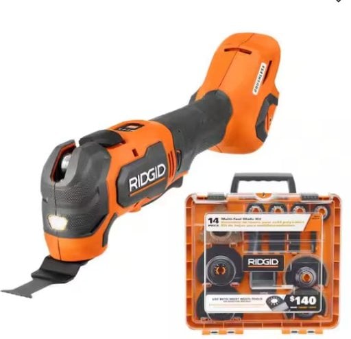 RIDGID 18V Brushless Cordless Multi-Tool with 14-Piece Blade Accessory Kit Deal