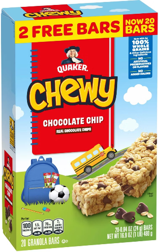 Quaker Chewy Chocolate Chip Granola Bars 20-Count