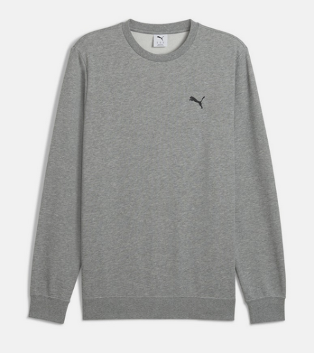 Puma Essentials Men's Logo Crew Neck Pullover Sweatshirt (Grey)