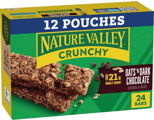 Nature Valley Crunchy Granola Bars, Oats 'n Dark Chocolate, 24 Bars