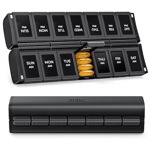 Weekly Pill Organizer 2 Times a Day with Magnetic Foldable Design Deal