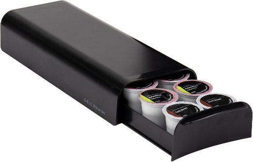 Mind Reader Anchor Collection 12-Pod Single Serve Coffee Pod Drawer Organizer (Black)