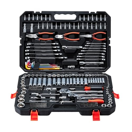 VEVOR 314-Piece Mechanics Tool Set 1/4" 3/8" 1/2" Drive Metric Sockets Wrenches Deal