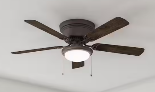 Hampton Bay Hugger 52 in. LED Indoor Brown Espresso Bronze Ceiling Fan with Light Kit Deal