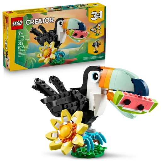 LEGO Creator 3 in 1 Wild Animals: Tropical Toucan Building Toy, 225 Pcs.