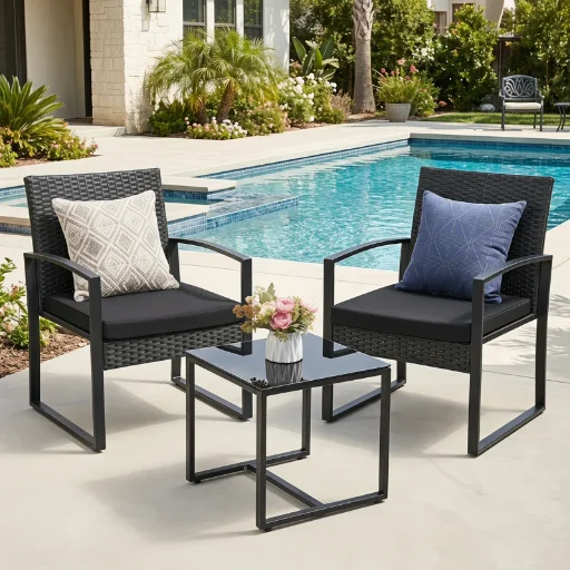 3 Piece Wicker Patio Bistro Set with Coffee Table Deal