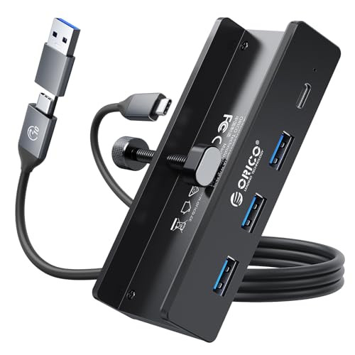 ORICO 4-Port USB Desk Clamp Hub (1x USB-C, 3x USB-A)
