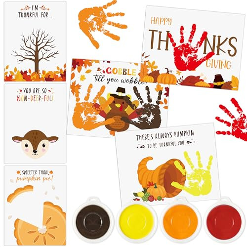 TICIAGA 36-Piece Thanksgiving Handprint Craft