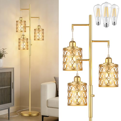 68" Tall Gold Industrial Floor Lamp Deal