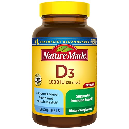 Nature Made Vitamin D3 1000 IU 180-Count Softgels Supplement Deal