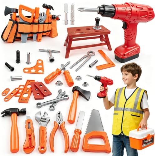 Verceco Kids Tool Set with Drills Belt Vest Deal