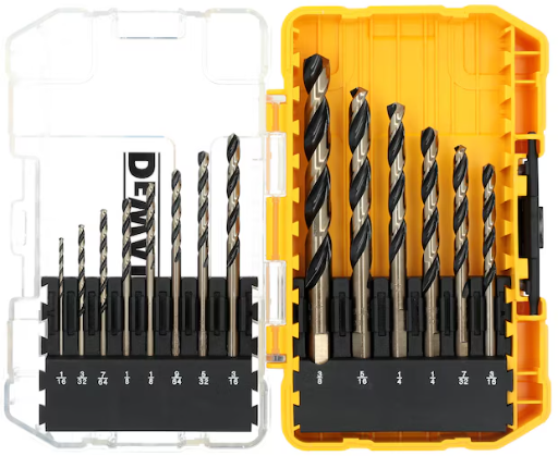 DEWALT BLACK + GOLD 14-Piece HSS Jobber Length Twist Drill Bit Set Deal