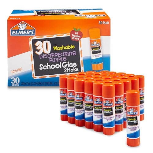 Elmer's Disappearing Purple School Glue Sticks, 7 Grams, 30 Count Deal