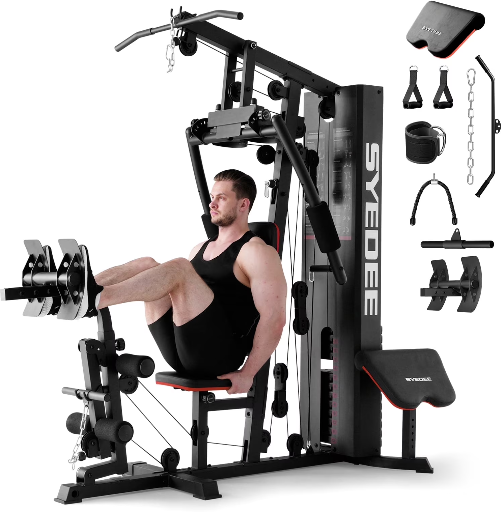 Syedee Home Gym Workout Station w/ 150LBS Weight Stack