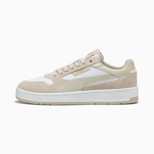 Puma Men's Court Classic Street Suede Sneakers (White-Desert Dust) Deal