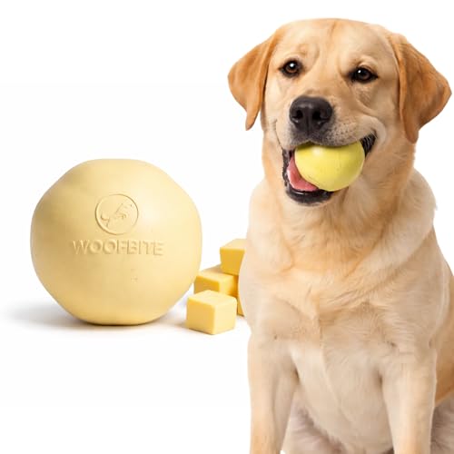 WoofBite 3" Natural Rubber Dog Chew & Fetch Ball (Butter Scent) Deal