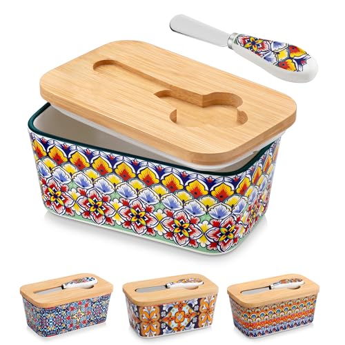 6.5" Vancasso Ceramic Butter Dish w/ Bamboo Lid & Butter Knife Deal