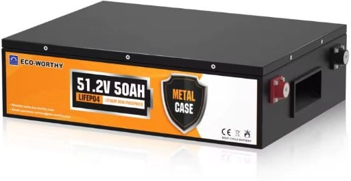 ECO-WORTHY 48V 50Ah LiFePO4 Battery Metal Case