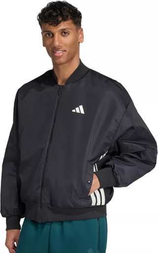 adidas Men's Stadium Bomber Jacket (Black) Deal