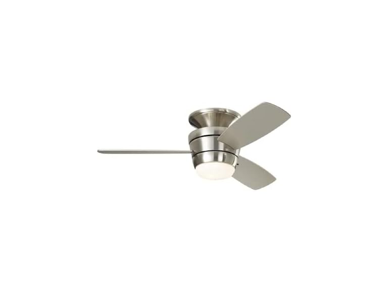 Harbor Breeze Mazon 44-in Brushed Nickel Flush Mount Indoor Ceiling Fan