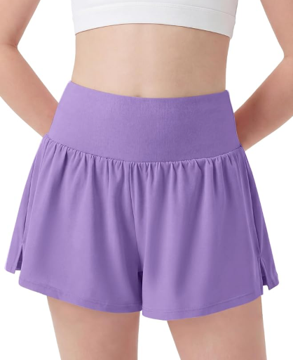 Stelle Kids Athletic Flowy Running 2 in 1 Butterfly Shorts with Pockets Deal