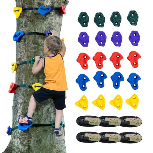 Vevor Ninja Tree Climbing Kit with 20 Rock Climbing Holds & 6 Ratchets