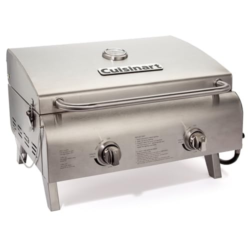 Cuisinart Chef's Style Tabletop Portable Propane Grill 20,000 BTU 2-Burner