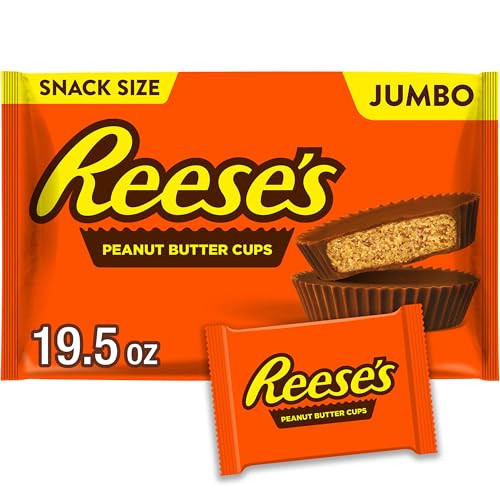 REESE'S Milk Chocolate Snack Size Peanut Butter Cups, 19.5 oz Jumbo Bag