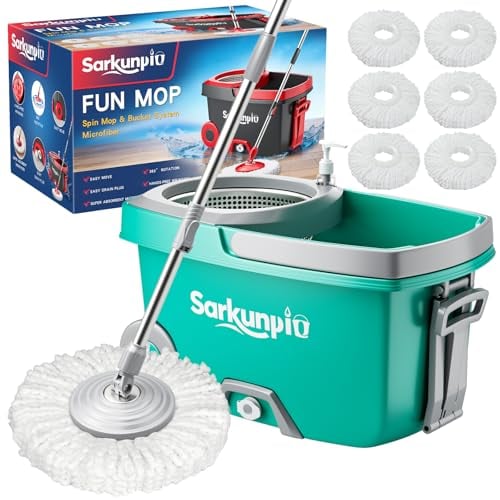 Spin Mop & Bucket Set w/ 6 Microfiber Heads Deal