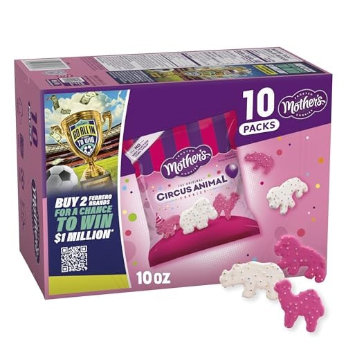 10-Pack 1-Oz Mother’s Original Frosted Circus Animal Cookies w/ Rainbow Sprinkles Deal