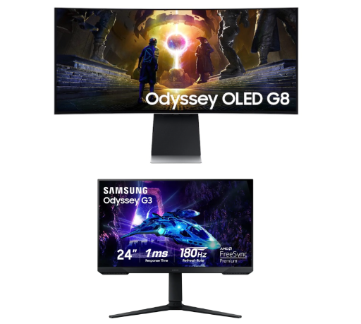 App Exclusive: Samsung 34" Odyssey OLED G8 Monitor + Free 24" Odyssey G3 FHD Gaming Monitor