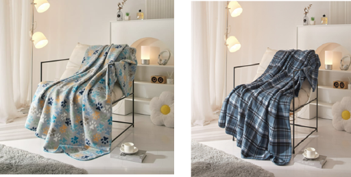 Mainstays Cozy Fleece Throw Blanket (Gray Paw or Blue Plaid)