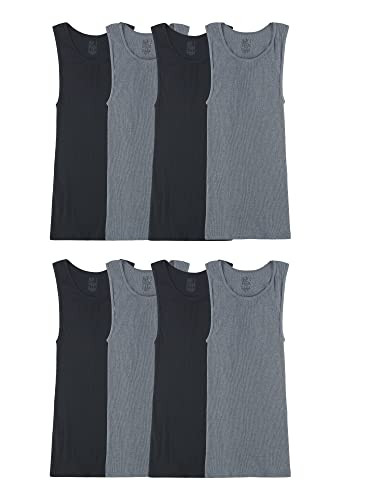 Fruit of the Loom Men’s Sleeveless Tag Free Moisture Wicking Tank A-Shirt 8-Pack