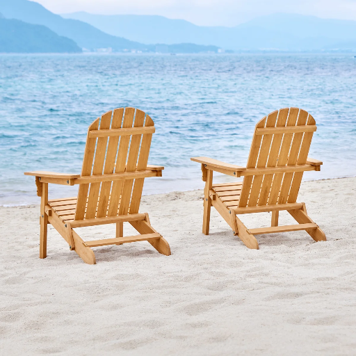 2-Count Bennir Fir Foldable Outdoor Adirondack Set (Brown)