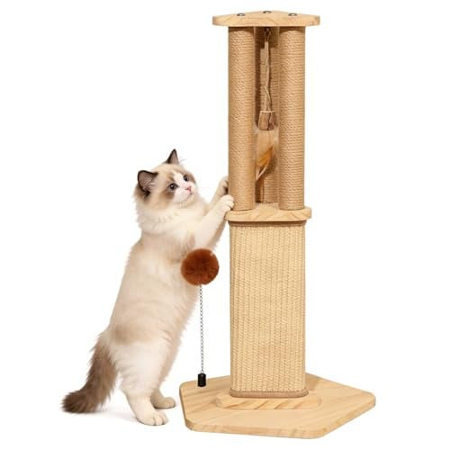 27" Pieta Cat Rope Scratching Post w/ Ball