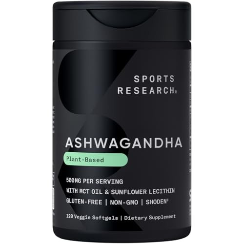 Sports Research Ashwagandha Softgels w/ Coconut MCT Oil 120-Count