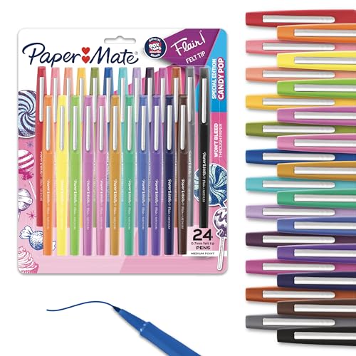 24-Count Paper Mate Flair Felt Tip Pens Medium Point (0.7mm)